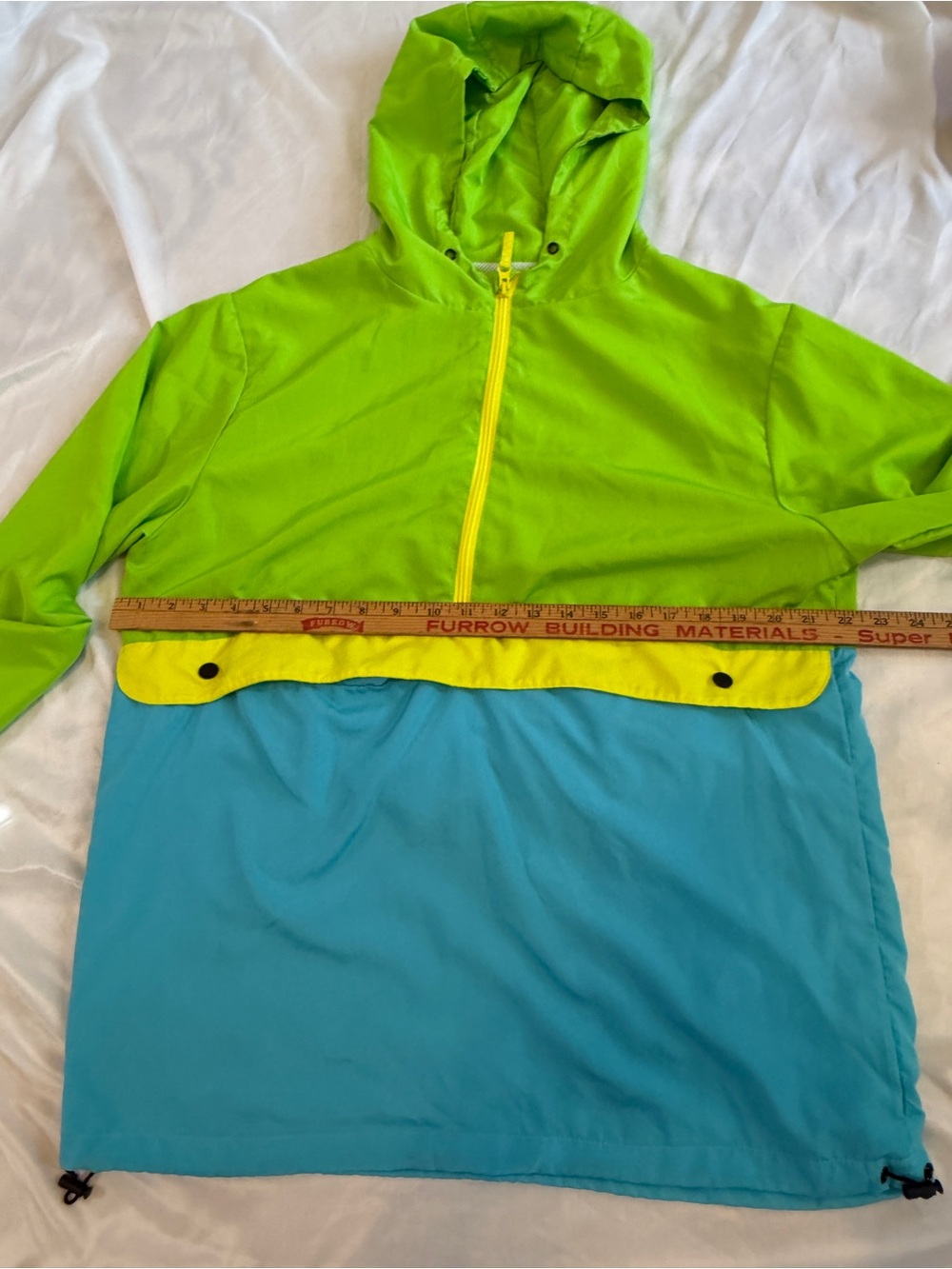 Green Hooded Colorblock Utility Windbreaker Jacket - Picture 4 of 6